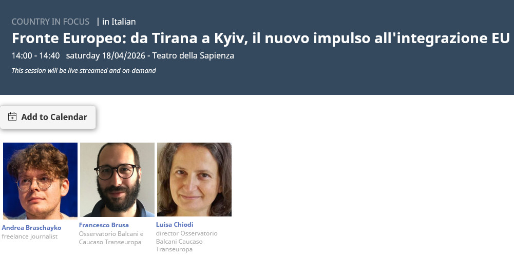 Evento 18 aprile 2026